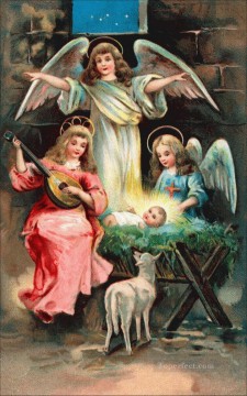 caricatura, el niño jesús, religioso, cristiano Pinturas al óleo